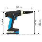 Аккумуляторный заклепочник E-005 для вытяжных заклепок диаметром от 2,5 до 5,0 мм. 