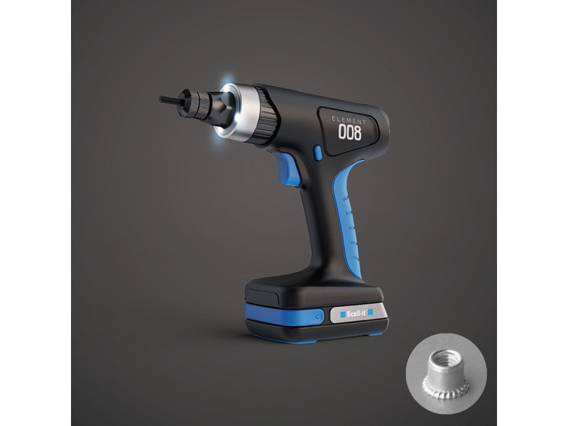 Заклепочник аккумуляторный Е-008 для резьбовых заклепок от М3 до М5 Заклепочник аккумуляторный Е-008 для резьбовых заклепок от М3 до М5