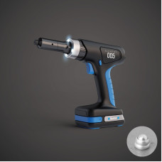 Аккумуляторный заклепочник E-005 для вытяжных заклепок диаметром от 2,5 до 5,0 мм. 