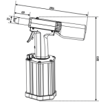 Заклепочник пневмогидравлический E-640RP для вытяжных заклепок 4,0-6,4 мм.