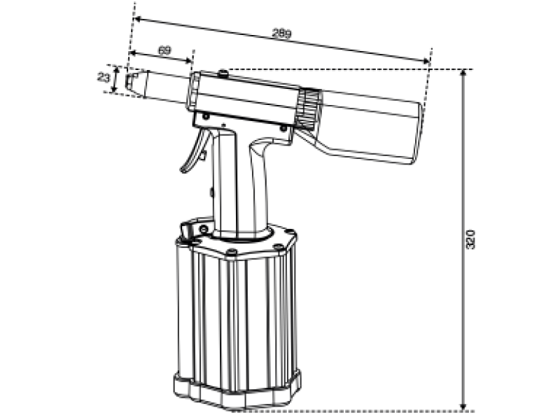 Заклепочник пневмогидравлический E-640RP для вытяжных заклепок 4,0-6,4 мм.