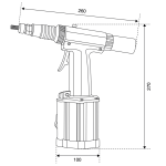 Заклепочник пневмогидравлический E - 308NP для резьбовых заклепок М3-М8