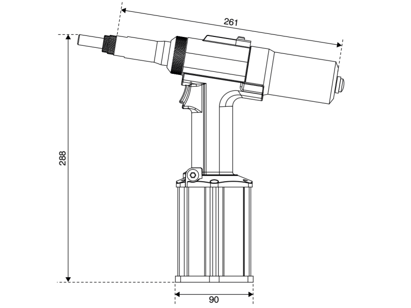 Заклепочник пневмогидравлический E - 312NP для резьбовых заклепок М3-М12