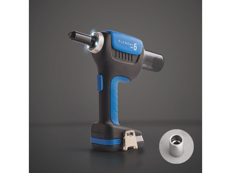 Заклепочник аккумуляторный  E-6 для вытяжных заклепок диаметром от 4,8 до 6,4 мм.